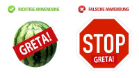 Meloenstickers "Greta!" Meloenstickers "Greta!"